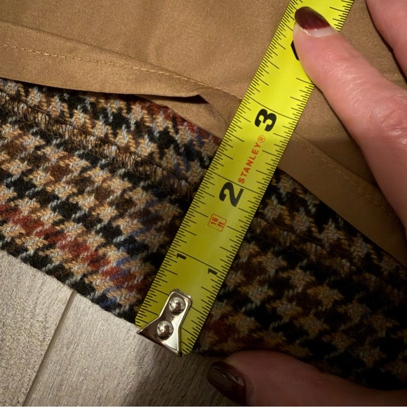 J. Crew Factory brown/black/blue houndstooth wool a-line skirt - size 6 - Picture 5 of 5